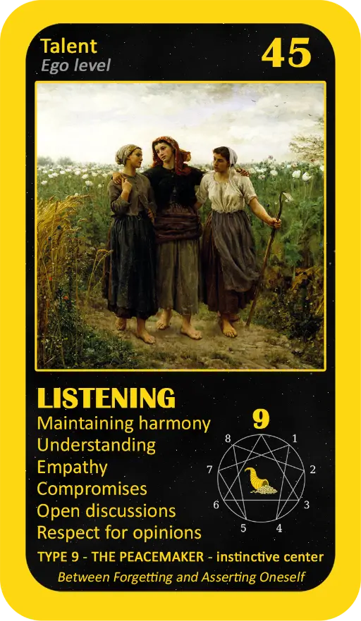 The Wealth Enneagram Oracle: card 45 Listening The Wealth Enneagram Oracle: card 45 Listening