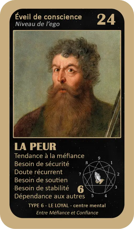 L'Oracle de l'ennéagramme mystique : carte 24 La Peur L'Oracle de l'ennéagramme mystique : carte 24 La Peur