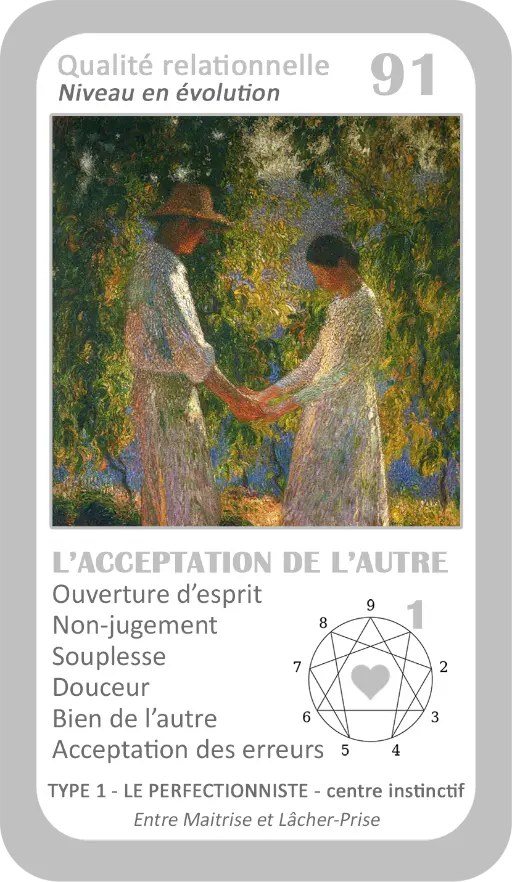 L'Oracle de l'ennéagramme sentimental : carte 91 L'acceptation de l'autre