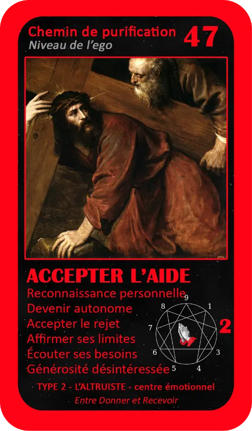 L'Oracle de l'ennéagramme mystique : carte 47 : Accepter l'Aide L'Oracle de l'ennéagramme mystique : carte 47 : Accepter l'Aide