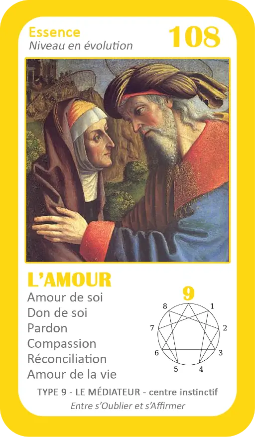 L'Oracle de l'ennéagramme : carte 108 L'Amour L'Oracle de l'ennéagramme : carte 108 L'Amour