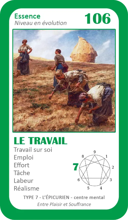 L'Oracle de l'ennéagramme : carte 106 Le Travail L'Oracle de l'ennéagramme : carte 106 Le Travail