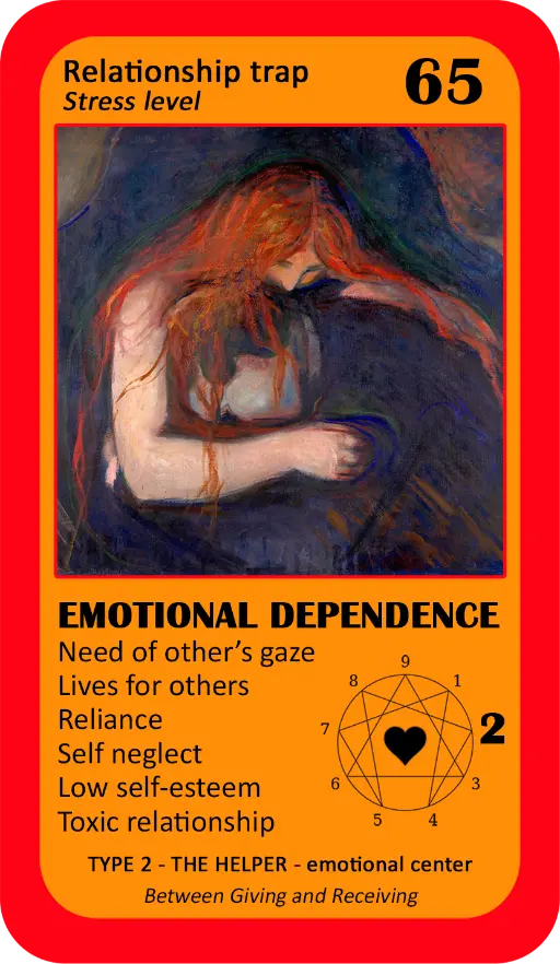 The Love Enneagram Oracle: card 65 Emotional Dependence The Love Enneagram Oracle: card 65 Emotional Dependence
