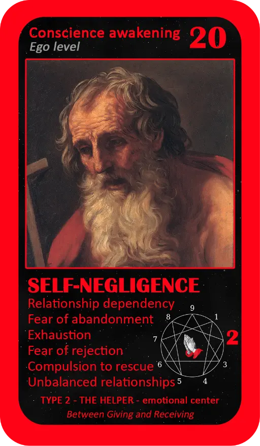 The Mystical Enneagram Oracle: card 20 Self-Negligence