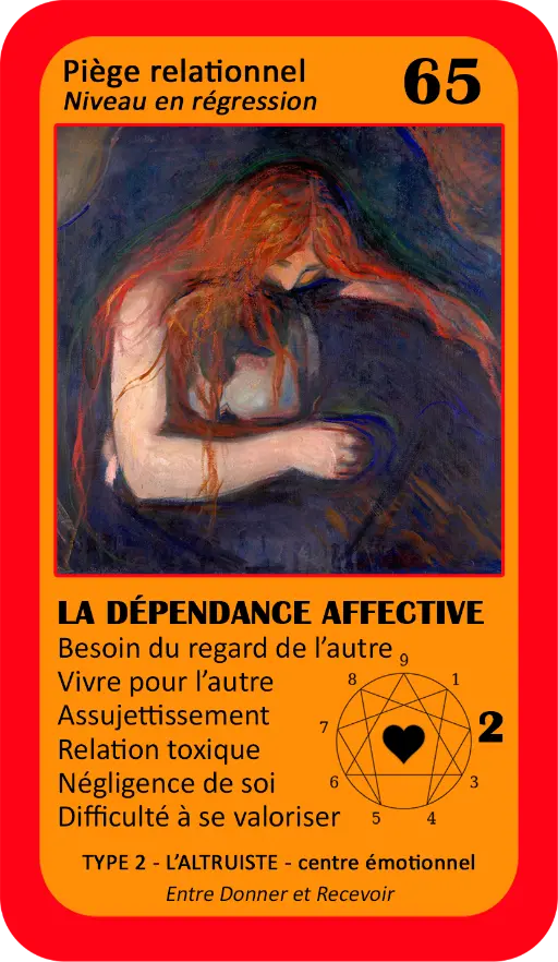 L'Oracle de l'ennéagramme sentimental : carte 65 La Dépendance Affective L'Oracle de l'ennéagramme sentimental : carte 65 La Dépendance Affective