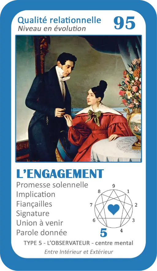 L'Oracle de l'ennéagramme sentimental : carte 95 L'Engagement L'Oracle de l'ennéagramme sentimental : carte 95 L'Engagement