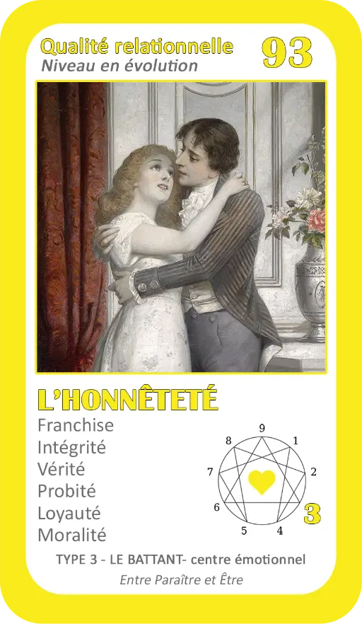 L'Oracle de l'ennéagramme sentimental : carte 93 L'Honnêteté L'Oracle de l'ennéagramme sentimental : carte 93 L'Honnêteté