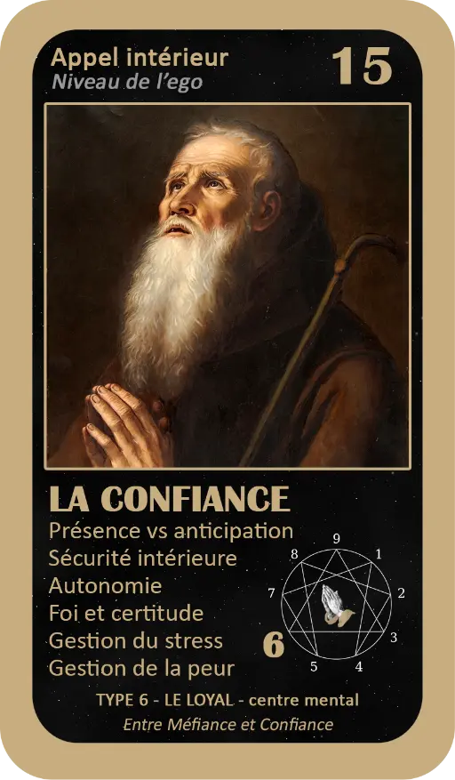 Cartes de l'Oracle de l'ennéagramme mystique : carte 15 La Confiance Cartes de l'Oracle de l'ennéagramme mystique : carte 15 La Confiance