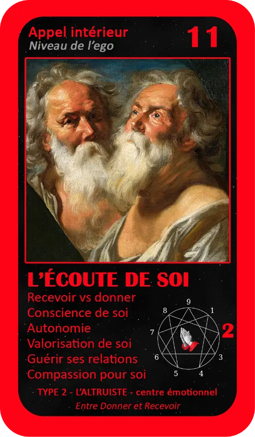 Cartes de l'Oracle de l'ennéagramme mystique : carte 11 L'Écoute de Soi Cartes de l'Oracle de l'ennéagramme mystique : carte 11 L'Écoute de Soi