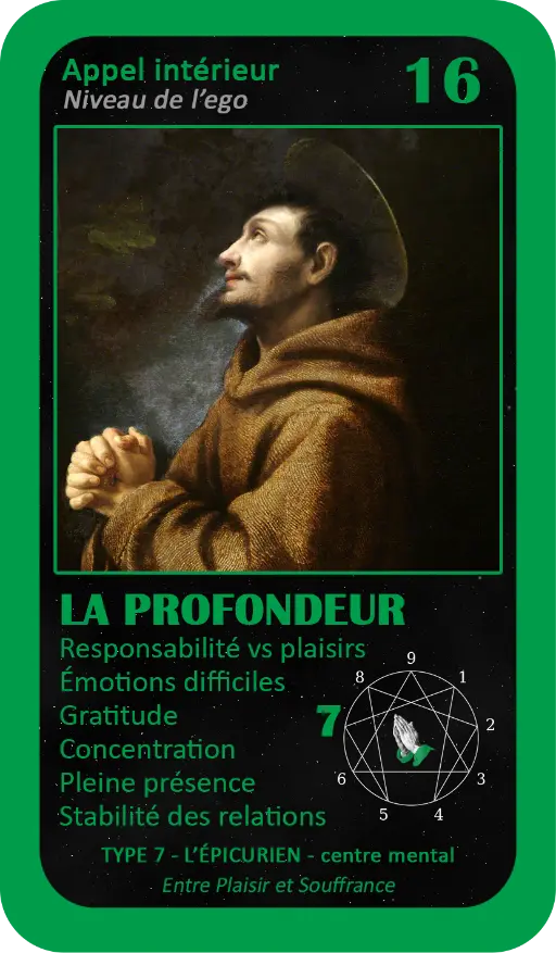 Cartes de l'Oracle de l'ennéagramme mystique : carte 16 La Profondeur Cartes de l'Oracle de l'ennéagramme mystique : carte 16 La Profondeur