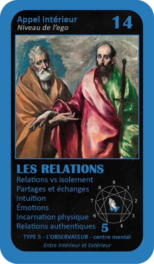Cartes de l'Oracle de l'ennéagramme mystique : carte 14 Les Relations Cartes de l'Oracle de l'ennéagramme mystique : carte 14 Les Relations