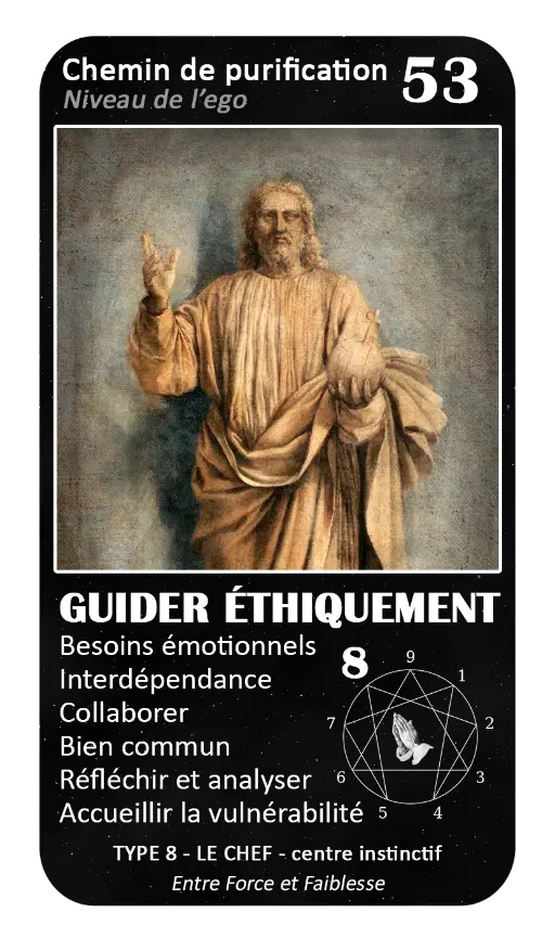Cartes de l'Oracle de l'ennéagramme mystique : carte 53 Guider Éthiquement Cartes de l'Oracle de l'ennéagramme mystique : carte 53 Guider Éthiquement