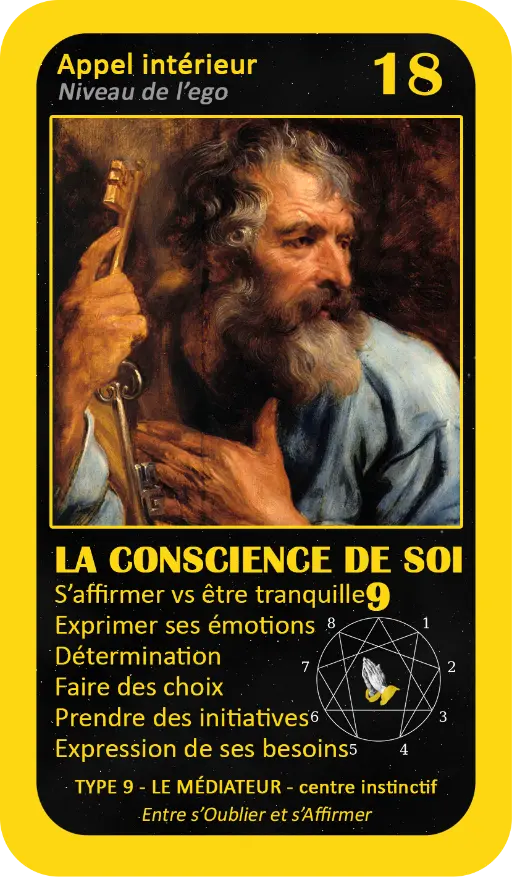 Cartes de l'Oracle de l'ennéagramme mystique : carte 18 La Conscience de Soi Cartes de l'Oracle de l'ennéagramme mystique : carte 18 La Conscience de Soi