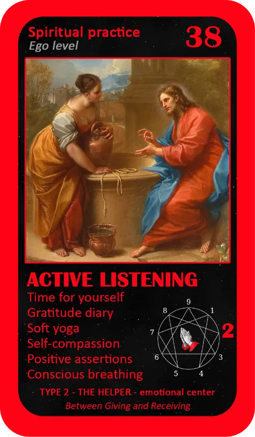 The Mystical Enneagram Oracle: Card 38 Active Listening