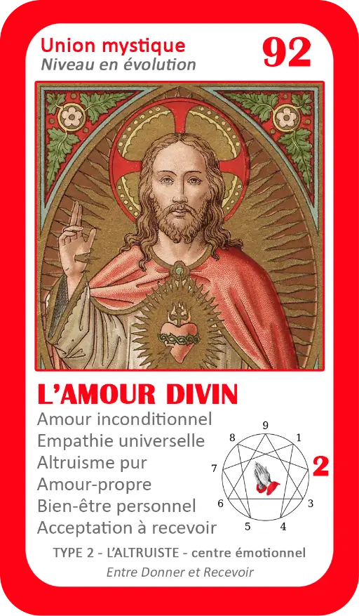 L'Oracle de l'ennéagramme mystique : carte 92 L'Amour Divin L'Oracle de l'ennéagramme mystique : carte 92 L'Amour Divin