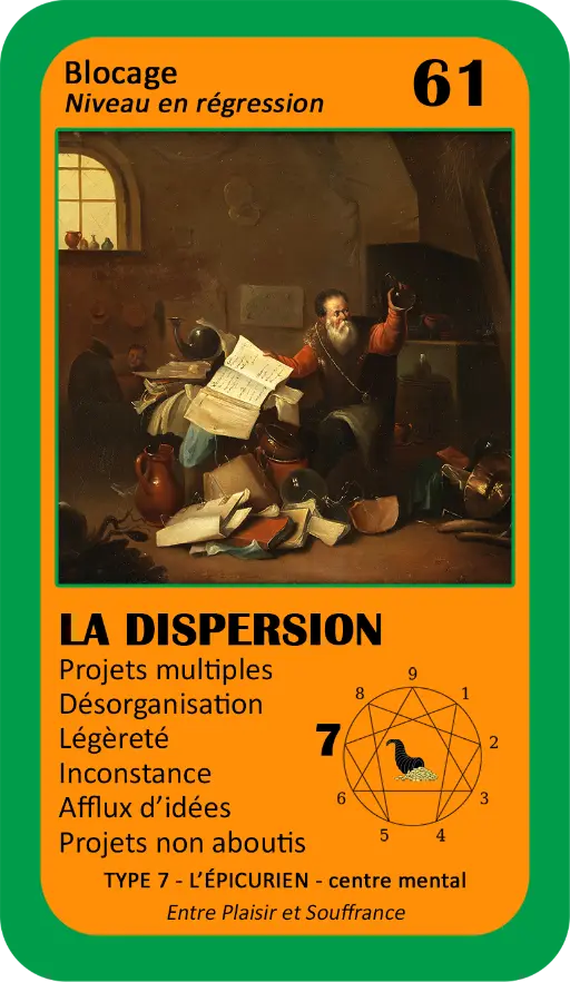L'Oracle de l'ennéagramme professionnel : carte 61 La Dispersion L'Oracle de l'ennéagramme professionnel : carte 61 La Dispersion