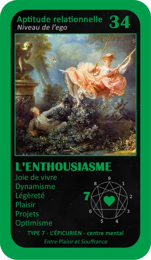 L'Oracle de l'ennéagramme sentimental : carte 34 L'Enthousiasme L'Oracle de l'ennéagramme sentimental : carte 34 L'Enthousiasme