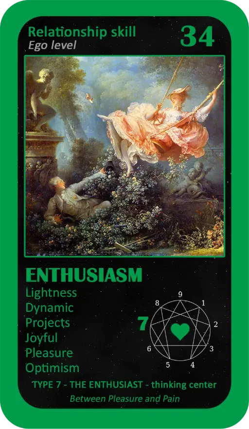 The Love Enneagram Oracle: card 34 Enthusiasm The Love Enneagram Oracle: card 34 Enthusiasm