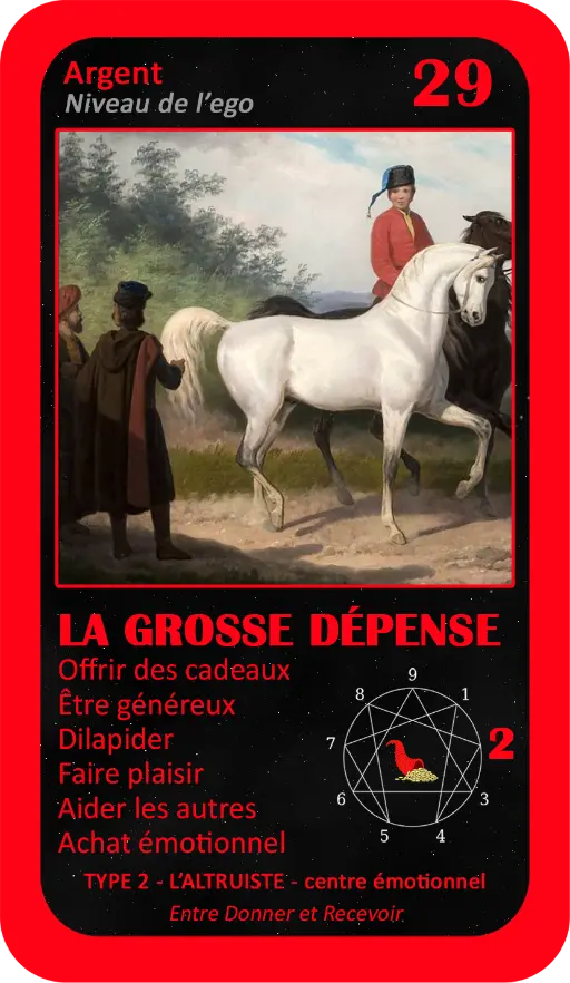 L'Oracle de l'ennéagramme professionnel : carte 29 La Grosse Dépense L'Oracle de l'ennéagramme professionnel : carte 29 La Grosse Dépense