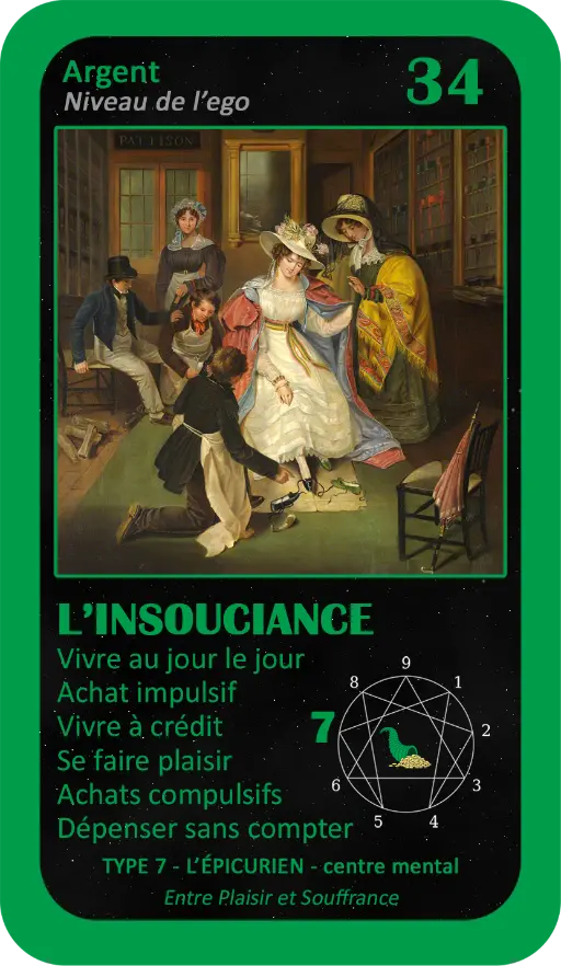 L'Oracle de l'ennéagramme professionnel : carte 34 L'Insouciance L'Oracle de l'ennéagramme professionnel : carte 34 L'Insouciance
