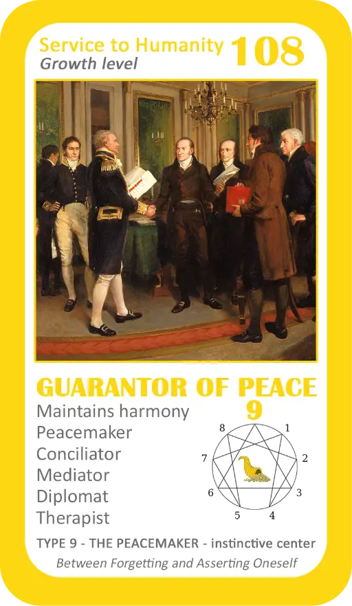 The Wealth Enneagram Oracle: Card 108 Guarantor of Peace The Wealth Enneagram Oracle: Card 108 Guarantor of Peace