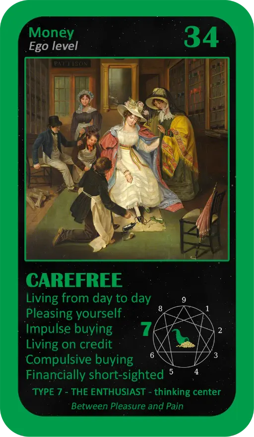 The Wealth Enneagram Oracle: Card 34 Carefree The Wealth Enneagram Oracle: Card 34 Carefree