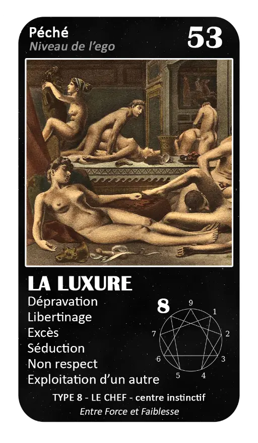 L'Oracle de l'ennéagramme : carte 53 La Luxure L'Oracle de l'ennéagramme : carte 53 La Luxure