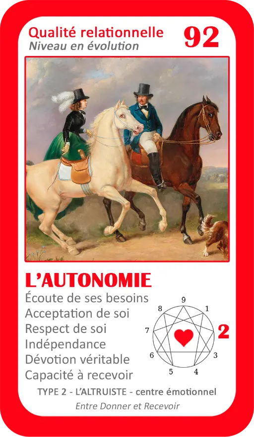 L'Oracle de l'ennéagramme sentimental : carte 92 L'Autonomie L'Oracle de l'ennéagramme sentimental : carte 92 L'Autonomie