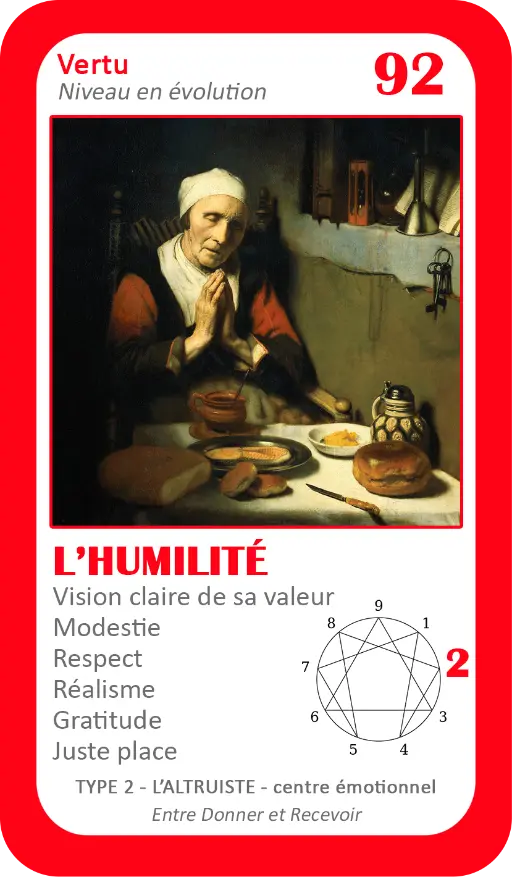 L'Oracle de l'ennéagramme : carte 92 L'Humilité L'Oracle de l'ennéagramme : carte 92 L'Humilité