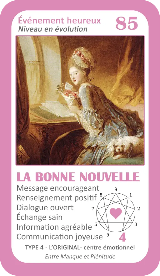 L'Oracle de l'ennéagramme sentimental : carte 85 La Bonne Nouvelle L'Oracle de l'ennéagramme sentimental : carte 85 La Bonne Nouvelle