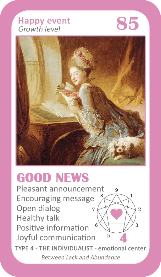 The Love Enneagram Oracle: card 85 Good News