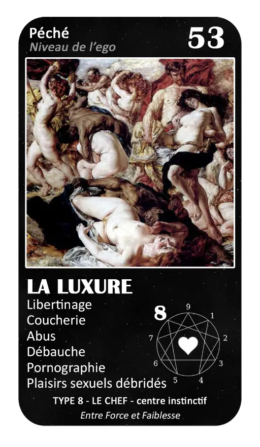 L'Oracle de l'ennéagramme sentimental : carte 53 La Luxure L'Oracle de l'ennéagramme sentimental : carte 53 La Luxure