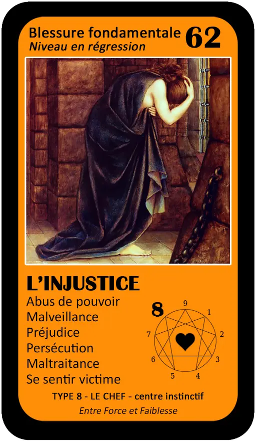 L'Oracle de l'ennéagramme sentimental : carte 62 L'Injustice