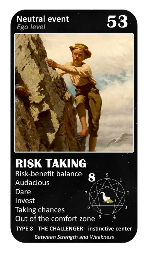 The Wealth Enneagram Oracle: card 53 Risk Taking