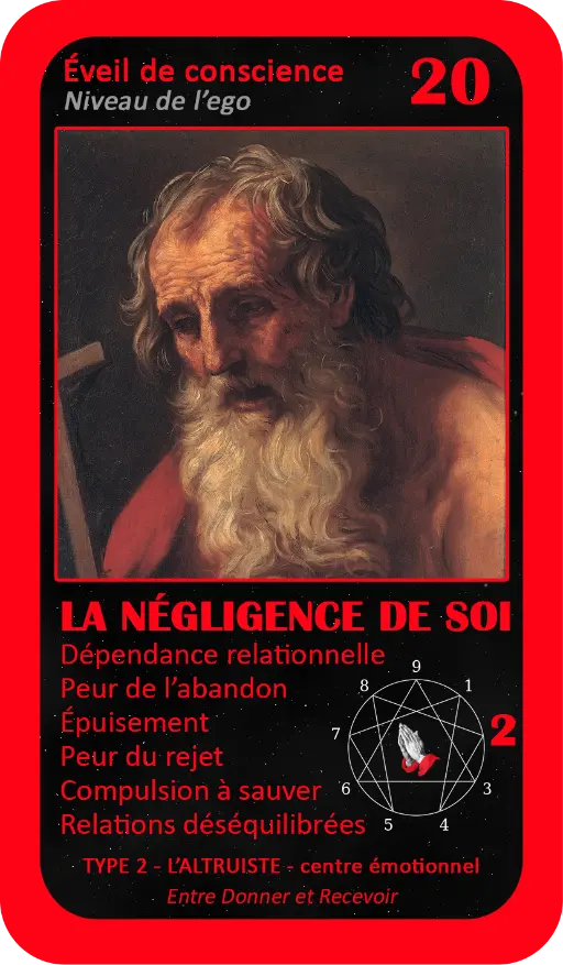 L'Oracle de l'ennéagramme mystique : carte 20 La Négligence de Soi L'Oracle de l'ennéagramme mystique : carte 20 La Négligence de Soi