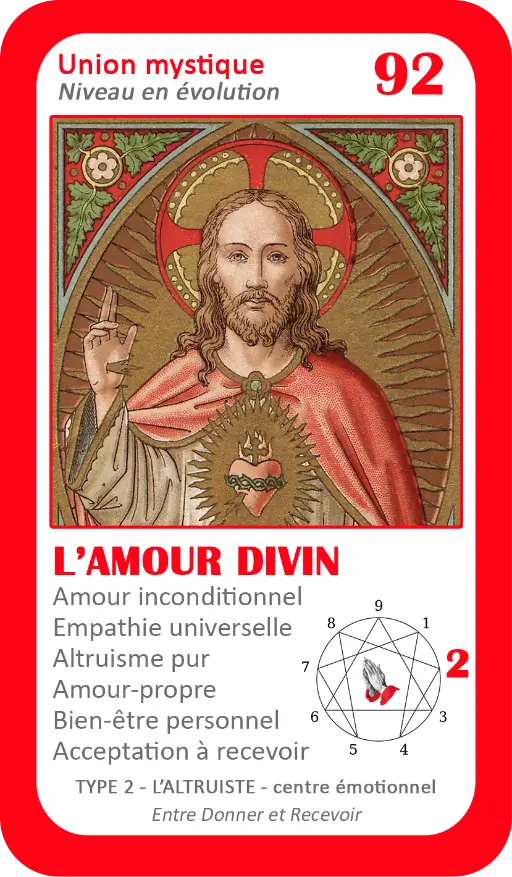 L'Oracle de l'ennéagramme mystique : carte 92 L'Amour Divin L'Oracle de l'ennéagramme mystique : carte 92 L'Amour Divin