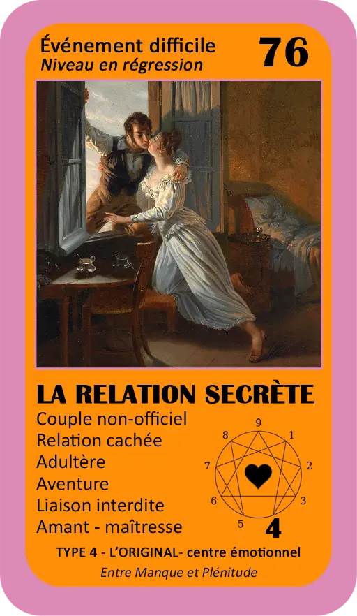 L'Oracle de l'ennéagramme sentimental : carte 76 La Relation Secrète L'Oracle de l'ennéagramme sentimental : carte 76 La Relation Secrète