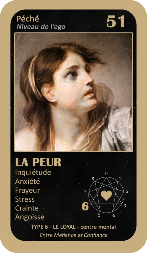 L'Oracle de l'ennéagramme sentimental : carte 51 La Peur L'Oracle de l'ennéagramme sentimental : carte 51 La Peur