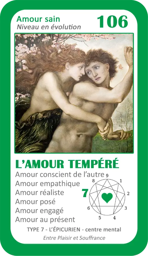 L'Oracle de l'ennéagramme sentimental : carte 106 L'Amour Tempéré L'Oracle de l'ennéagramme sentimental : carte 106 L'Amour Tempéré