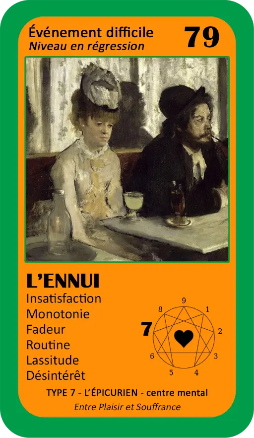 L'Oracle de l'ennéagramme sentimental : carte 79 L'Ennui L'Oracle de l'ennéagramme sentimental : carte 79 L'Ennui