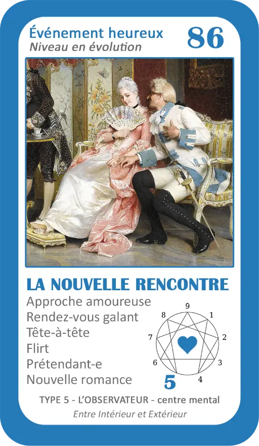 L'Oracle de l'ennéagramme sentimental : carte 86 La Nouvelle Rencontre L'Oracle de l'ennéagramme sentimental : carte 86 La Nouvelle Rencontre