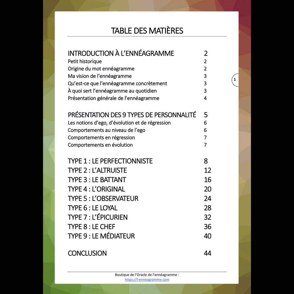 📒 E-book Introduction à l'ennéagramme