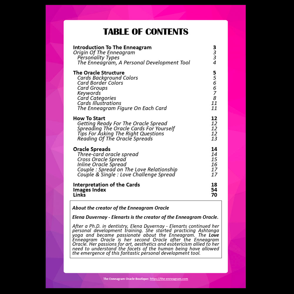❤️ Digital Booklet of The Love Enneagram Oracle