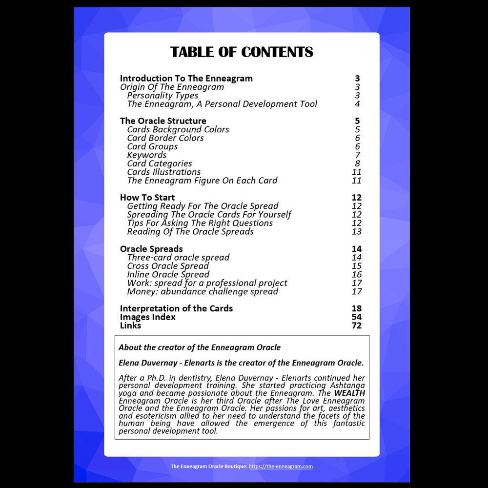 💰 Digital Booklet for The Wealth Enneagram Oracle
