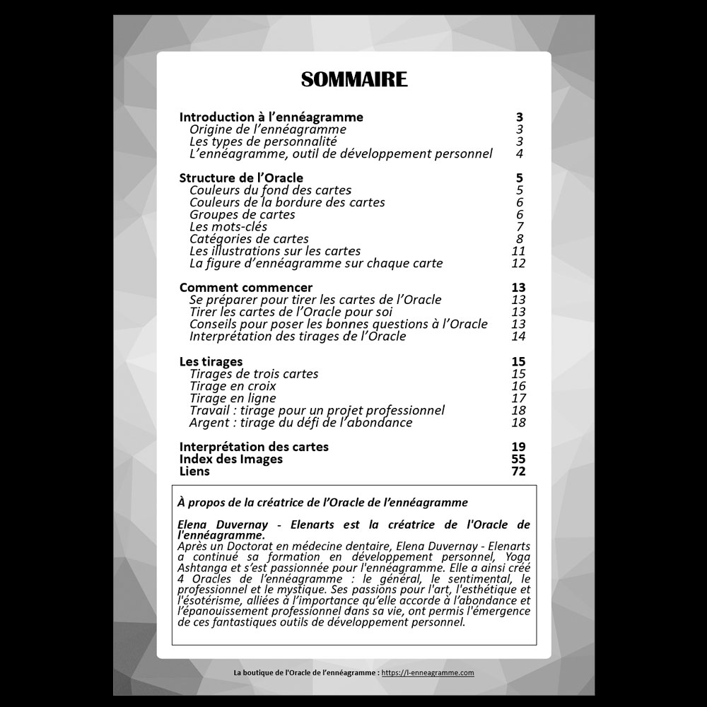 🙏 Livret numérique de l'Oracle de l'ennéagramme mystique